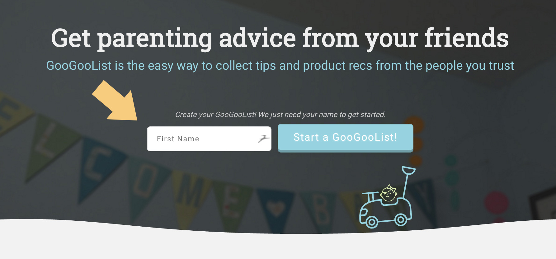 Get started screen